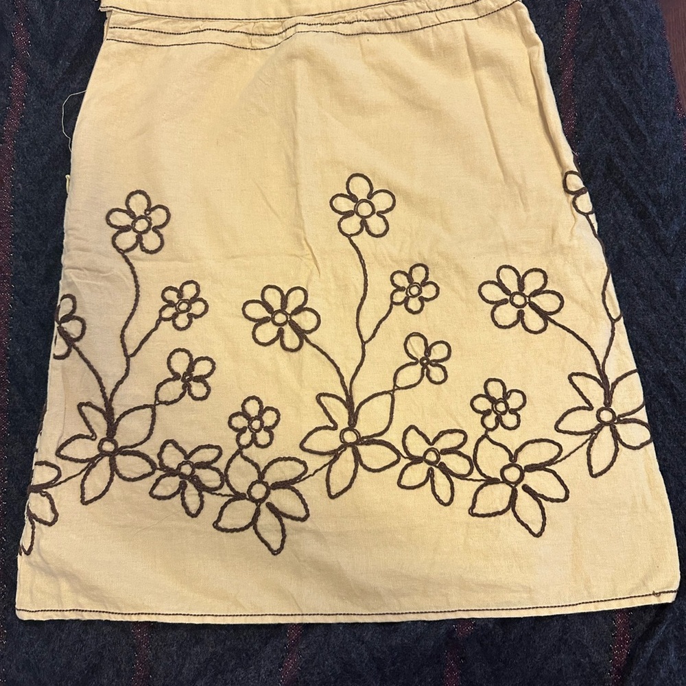 Max Studio Golden yellow Skirt with Brown Floral Design